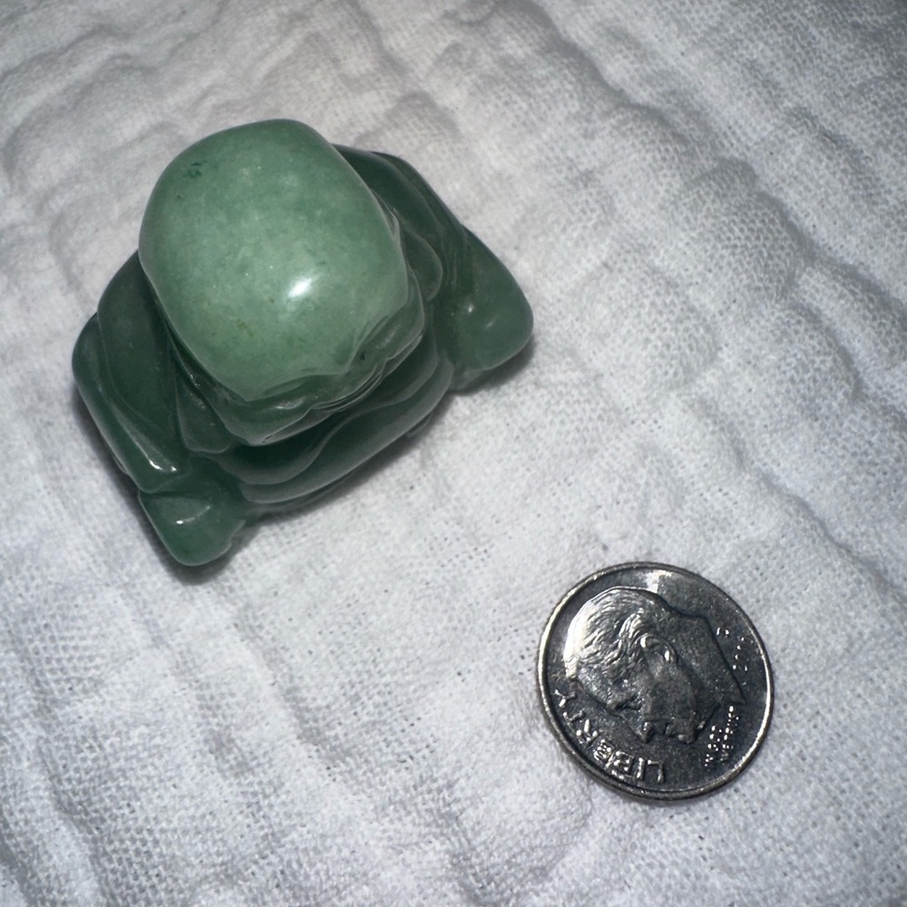 Tiny Green Jade Laughing Buddha Figurine